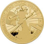 800 Pounds - Elizabeth II 5th portrait; 30 oz Fine Gold, United Kingdom, 2017 reverse image