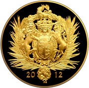 1000 Pounds - Elizabeth II Diamond Jubilee; Gold Proof, United Kingdom, 2012 reverse image