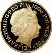 1000 Pounds - Elizabeth II 60th Coronation Jubilee; Gold Proof obverse image