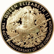 1000 Pounds - Elizabeth II 60th Coronation Jubilee; Gold Proof, United Kingdom, 2013 reverse image