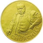1000 Pounds - Elizabeth II Winston Churchill; Gold Proof, United Kingdom, 2015 reverse image