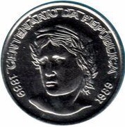1 Cruzado Novo PROVA SET - Anniversary of the Republic, Brazil, 1989 reverse image