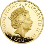 1000 Pounds - Elizabeth II Year of the Monkey; Gold Proof obverse image