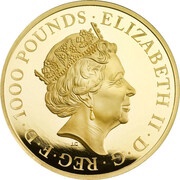 1000 Pounds - Elizabeth II Year of the Rooster; Gold Proof obverse image