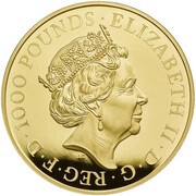 1000 Pounds - Elizabeth II Sapphire Jubilee; Gold Proof obverse image