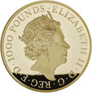 1000 Pounds - Elizabeth II Year of the Dog; Gold Proof obverse image
