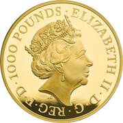 1000 Pounds - Elizabeth II Sapphire Coronation; Gold Proof obverse image