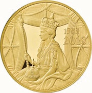 1000 Pounds - Elizabeth II Sapphire Coronation; Gold Proof, United Kingdom, 2018 reverse image
