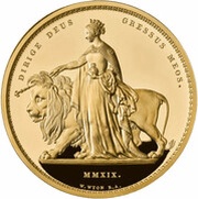 1000 Pounds - Elizabeth II Una and The Lion; Gold Proof, United Kingdom, 2019 reverse image