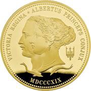 1000 Pounds - Elizabeth II Queen Victoria and Prince Albert; Gold Proof, United Kingdom, 2019 reverse image