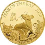 1000 Pounds - Elizabeth II Year of the Rat; Gold Proof, United Kingdom, 2020 reverse image