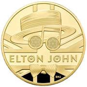 1000 Pounds - Elizabeth II Elton John; Gold Proof, United Kingdom, 2020 reverse image