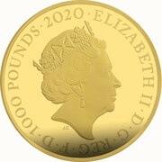 1000 Pounds - Elizabeth II James Bond; Gold Proof obverse image