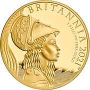 1000 Pounds - Elizabeth II 5th portrait; 1kg Fine Gold, United Kingdom, 2021 reverse image