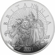 1000 Pounds - Elizabeth II 5th portrait; 2 kg Fine Silver, United Kingdom, 2021 reverse image