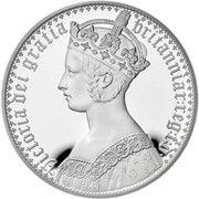 1000 Pounds - Elizabeth II Gothic Crown Portrait; Silver Proof, United Kingdom, 2021 reverse image