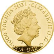 1000 Pounds - Elizabeth II Gothic Crown Portrait; Gold Proof obverse image