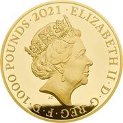 1000 Pounds - Elizabeth II Gothic Crown Quartered Arms; Gold Proof obverse image