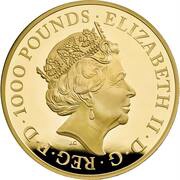 1000 Pounds - Elizabeth II Griffin of Edward III; Gold Proof obverse image