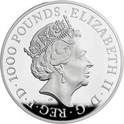 1000 Pounds - Elizabeth II The Queen's Beasts Completer; Silver Proof obverse image