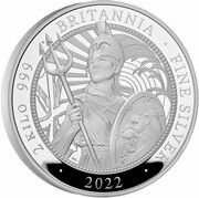 1000 Pounds - Elizabeth II 5th portrait; 2kg Fine Silver, United Kingdom, 2022 reverse image