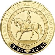 1000 Pounds - Elizabeth II Platinum Jubilee; Gold Proof obverse image
