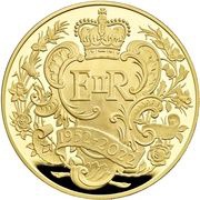 1000 Pounds - Elizabeth II Platinum Jubilee; Gold Proof, United Kingdom, 2022 reverse image