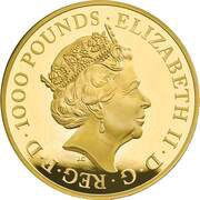 1000 Pounds - Elizabeth II Lion of England; Gold Proof obverse image