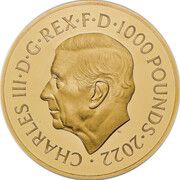 1000 Pounds - Charles III Life and legacy of the Queen; Gold Proof obverse image