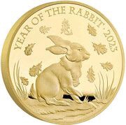 1000 Pounds - Elizabeth II Posthumous; Year of the Rabbit; Gold Proof, United Kingdom, 2023 reverse image