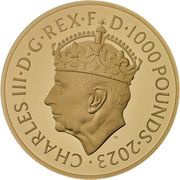 1000 Pounds - Charles III Coronation; Gold Proof obverse image