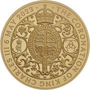 1000 Pounds - Charles III Coronation; Gold Proof, United Kingdom, 2023 reverse image