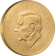 1000 Pounds - Charles III St George & The Dragon; Gold Proof obverse image