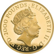 2000 Pounds - Elizabeth II Una and The Lion; Gold Proof obverse image