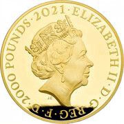 2000 Pounds - Elizabeth II Gothic Crown Portrait; Gold Proof obverse image