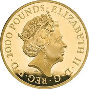 2000 Pounds - Elizabeth II Lion of England; Gold Proof obverse image