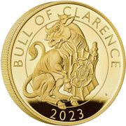 2000 Pounds - Charles III Bull of Clarence; Gold Proof, United Kingdom, 2023 reverse image