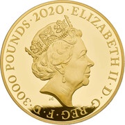 3000 Pounds - Elizabeth II The Three Graces; Gold Proof obverse image