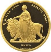 5000 Pounds - Elizabeth II Una and The Lion; Gold Proof, United Kingdom, 2019 reverse image