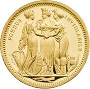 5000 Pounds - Elizabeth II The Three Graces; Gold Proof, United Kingdom, 2020 reverse image