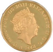 5000 Pounds - Elizabeth II Gothic Crown Quartered Arms; Gold Proof obverse image
