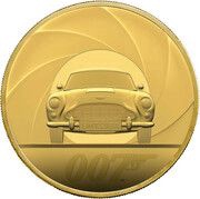 5000 Pounds - Elizabeth II James Bond; Gold Proof, United Kingdom, 2021 reverse image