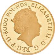 8000 Pounds - Elizabeth II Year of the Tiger; Gold Proof obverse image
