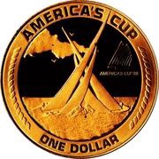 1 Dollar America's Cup with rope-like ornamentation reverse image