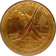 1 Dollar America's Cup without rope-like ornamentation reverse image