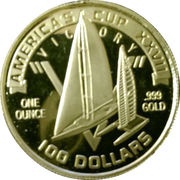 100 Dollars Americas Cup reverse image