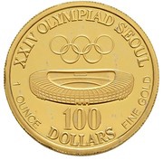 100 Dollars America's Cup/XXIV Olympics Mule reverse image