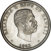 ¼ Dollar - Kalākaua I obverse image