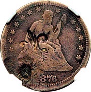 ¼ Dollar Counterstamped obverse image
