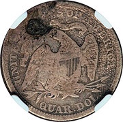 ¼ Dollar Counterstamped reverse image